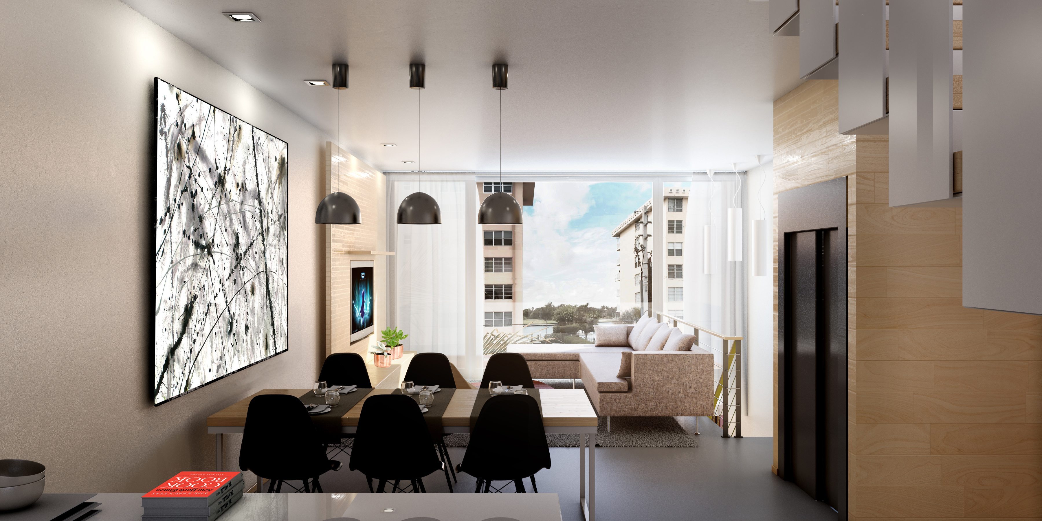 04-Living 9201 West Townhomes on the Bay Harbor Islands in Miami