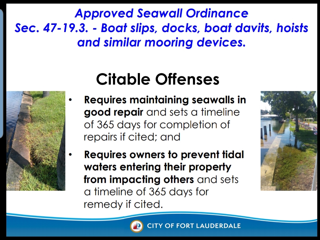 Fort Lauderdale and its New Seawall Regulations Fort Lauderdale and its New Seawall Regulations