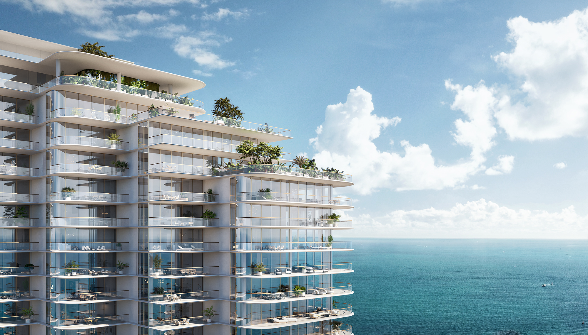 Building elevation w:terrace gardens