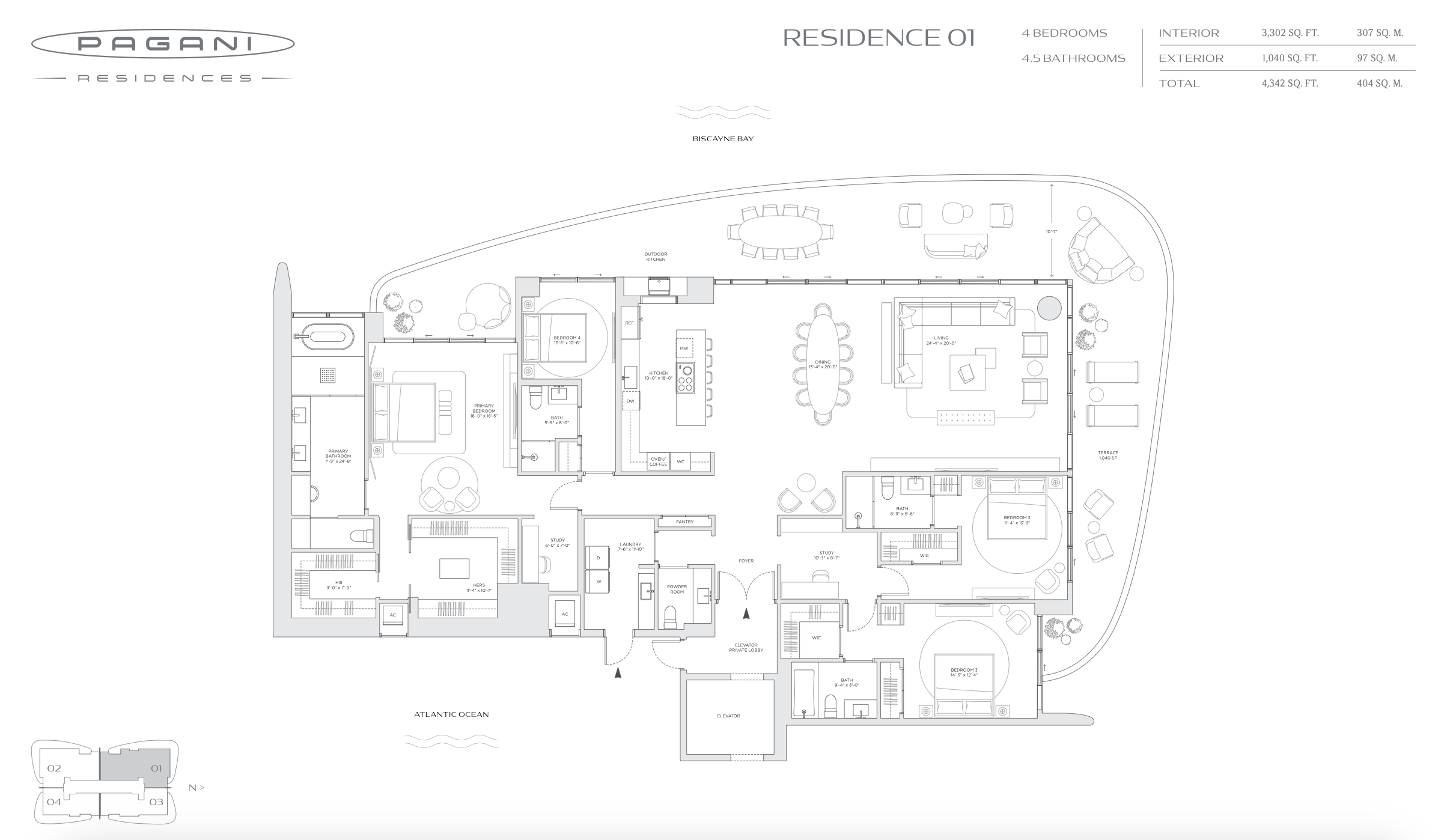Floor plans of the Pagani Residences Miami