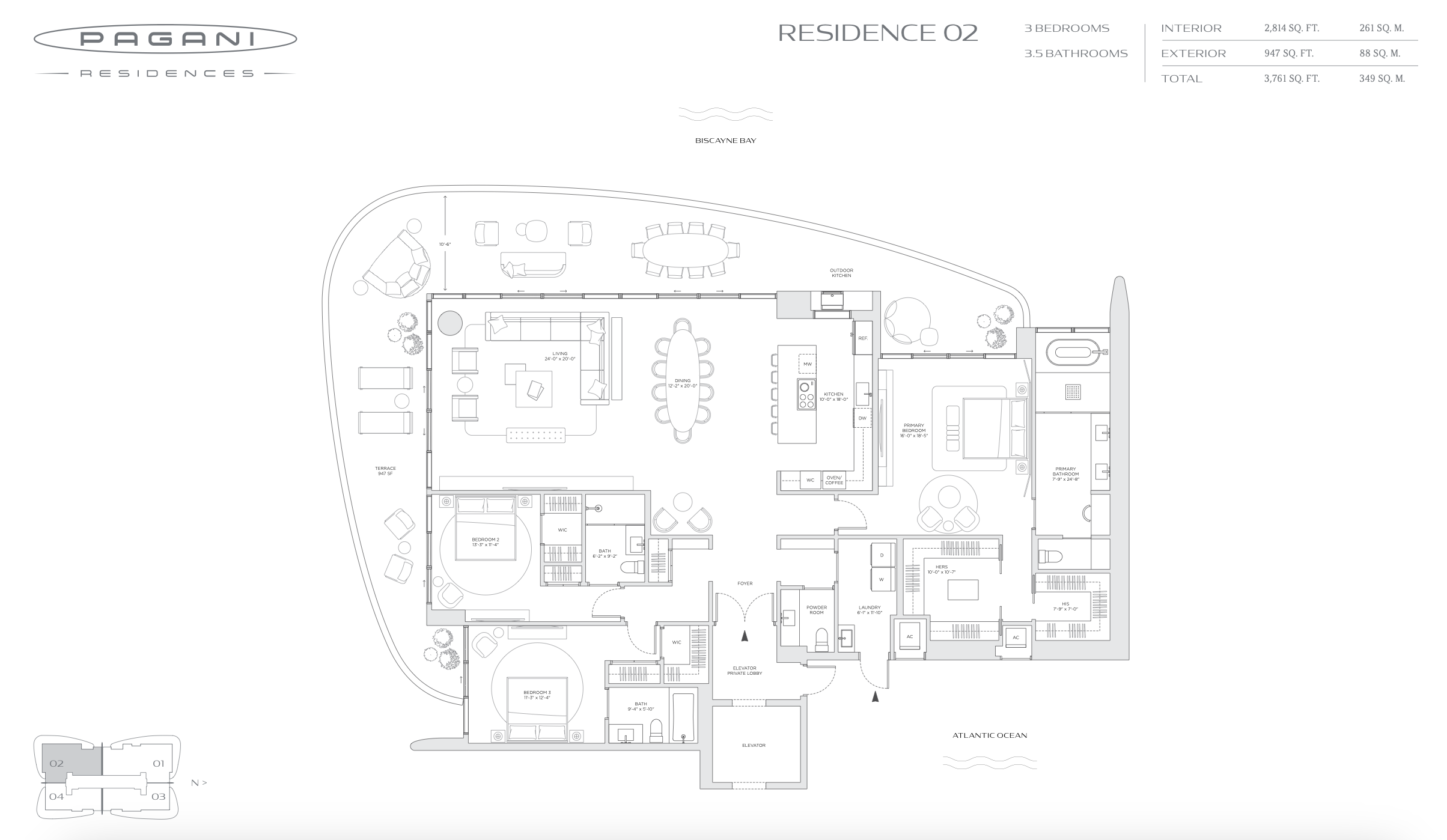 Floor plans of the Pagani Residences Miami